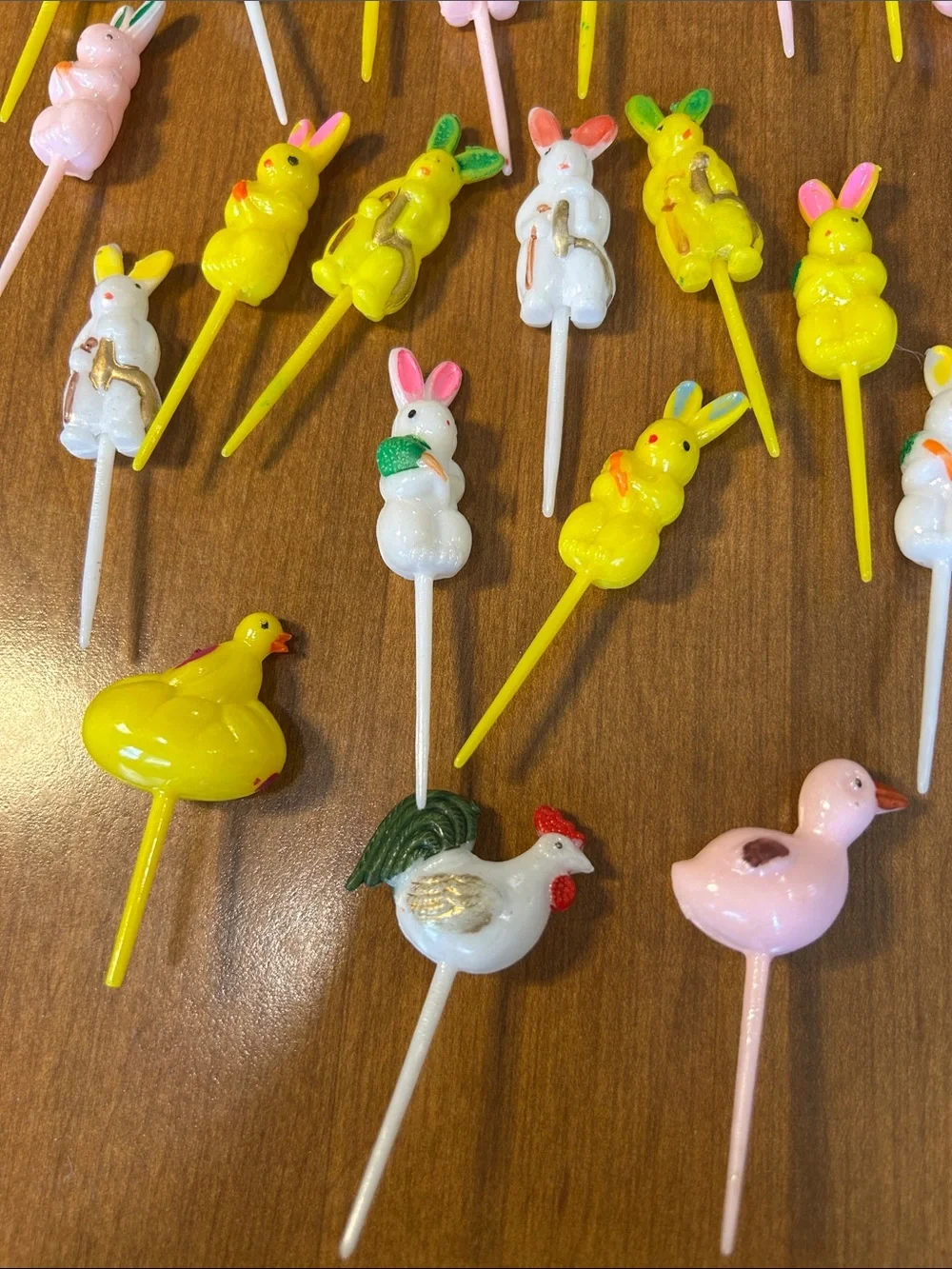 Festive Yellow & Pastel Bunny and Chick Party Picks - Multipack